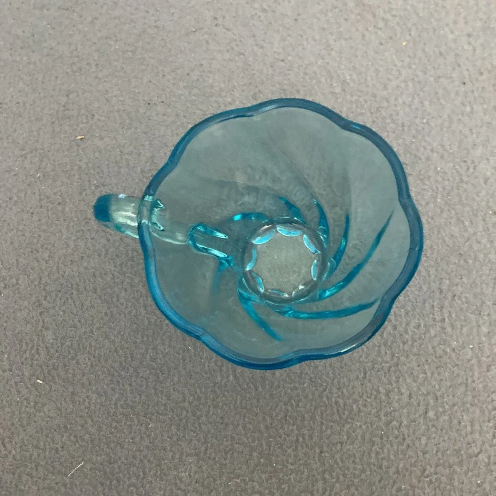 Hazel-Atlas‎ Capri Azure Blue Seashell Swirl Snack Cup - Set of 4